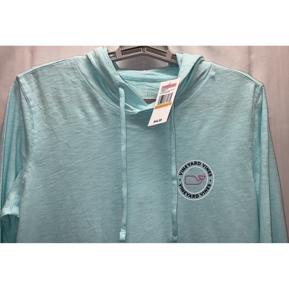 NWT Vineyard Vines‎ Slub Whale Lightweight Long Sleeve Hoodie Island Green Small - Picture 2 of 5
